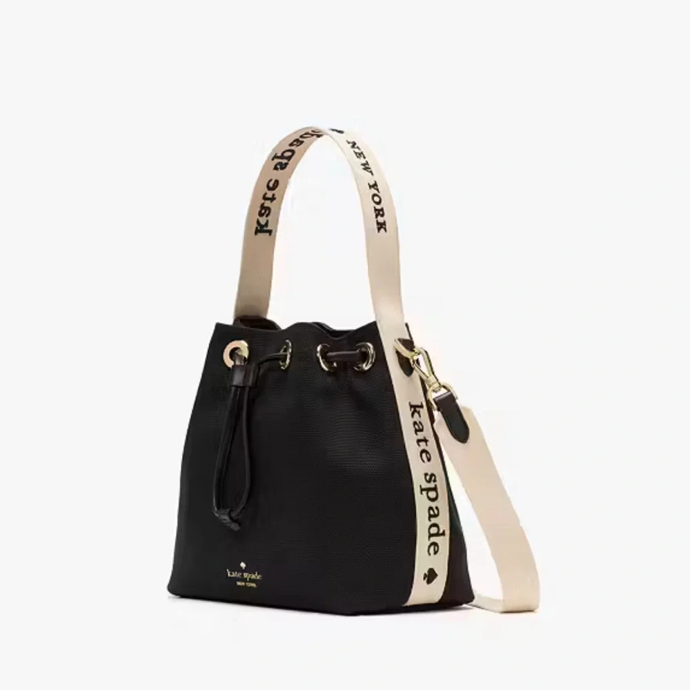 Kate Spade Kip Canvas Bucket Bag Black - Picture 13 of 15